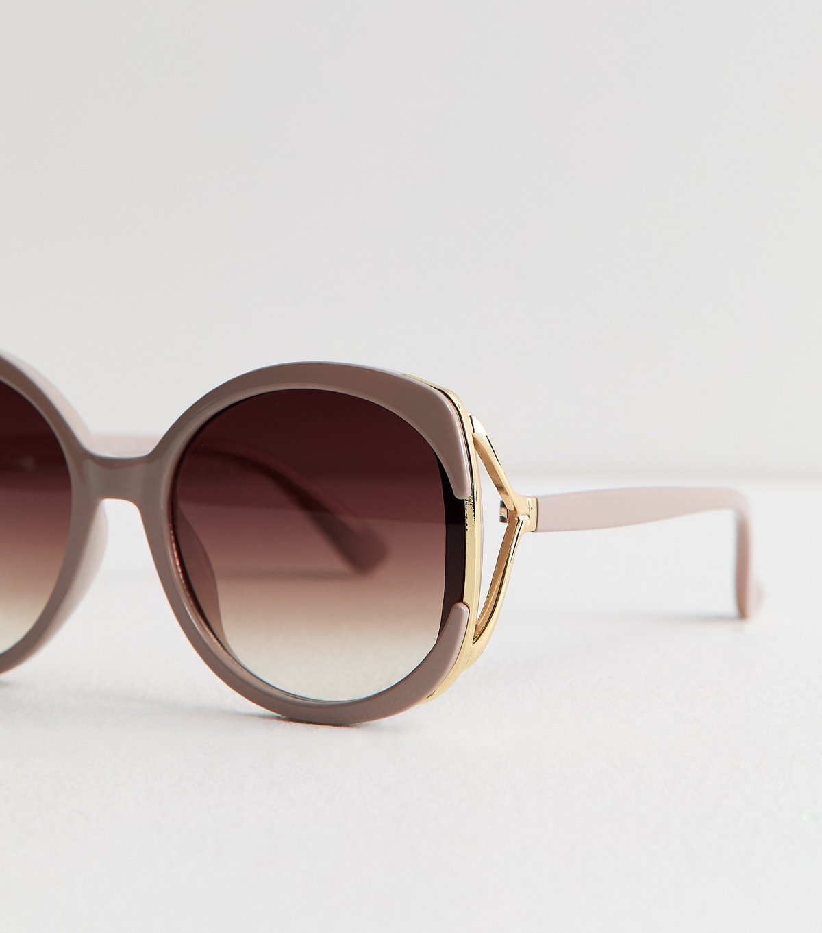 New Look Mink Oversized Round Temple Detail Sunglasses New Look - 3