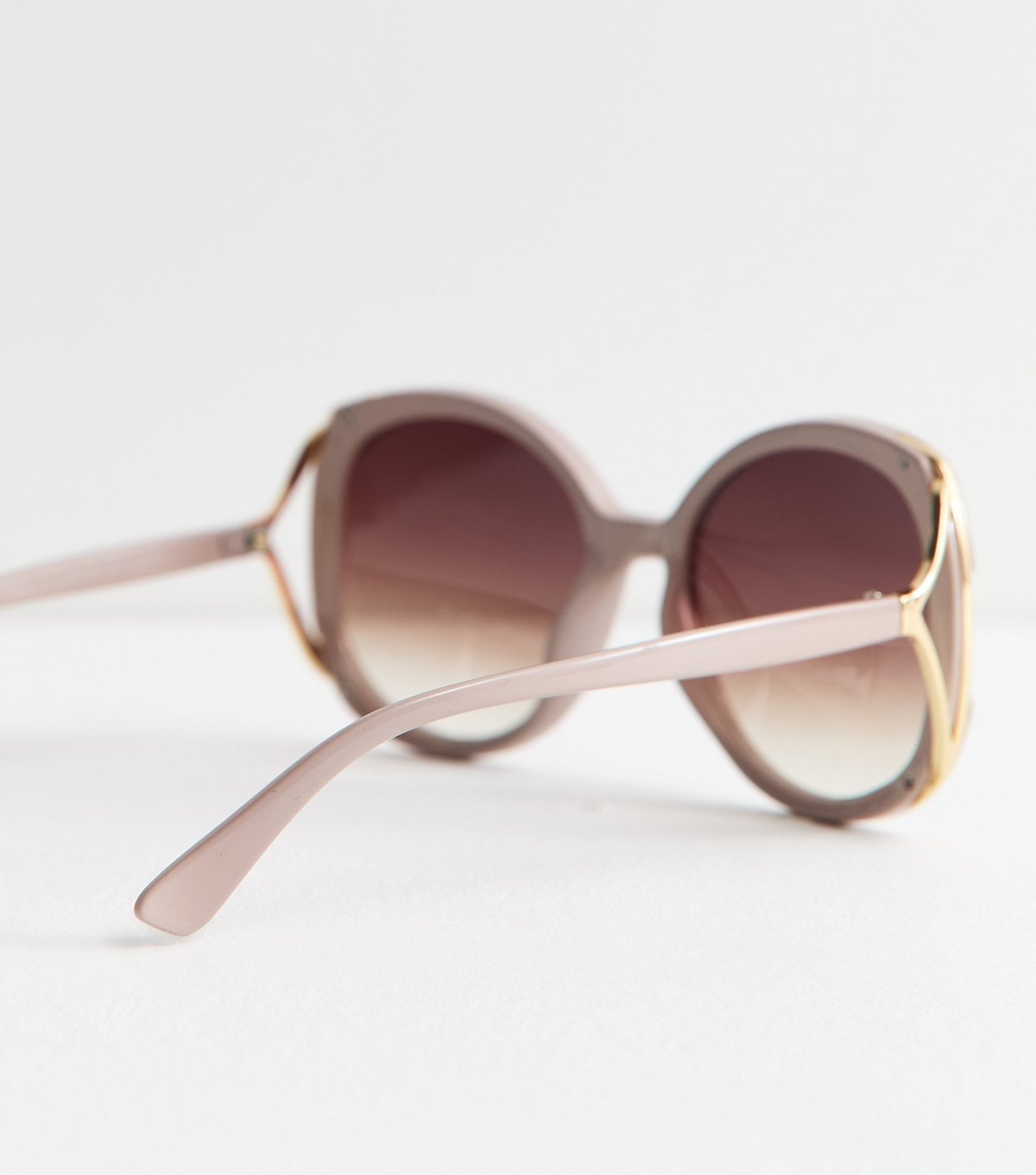 New Look Mink Oversized Round Temple Detail Sunglasses New Look - 4