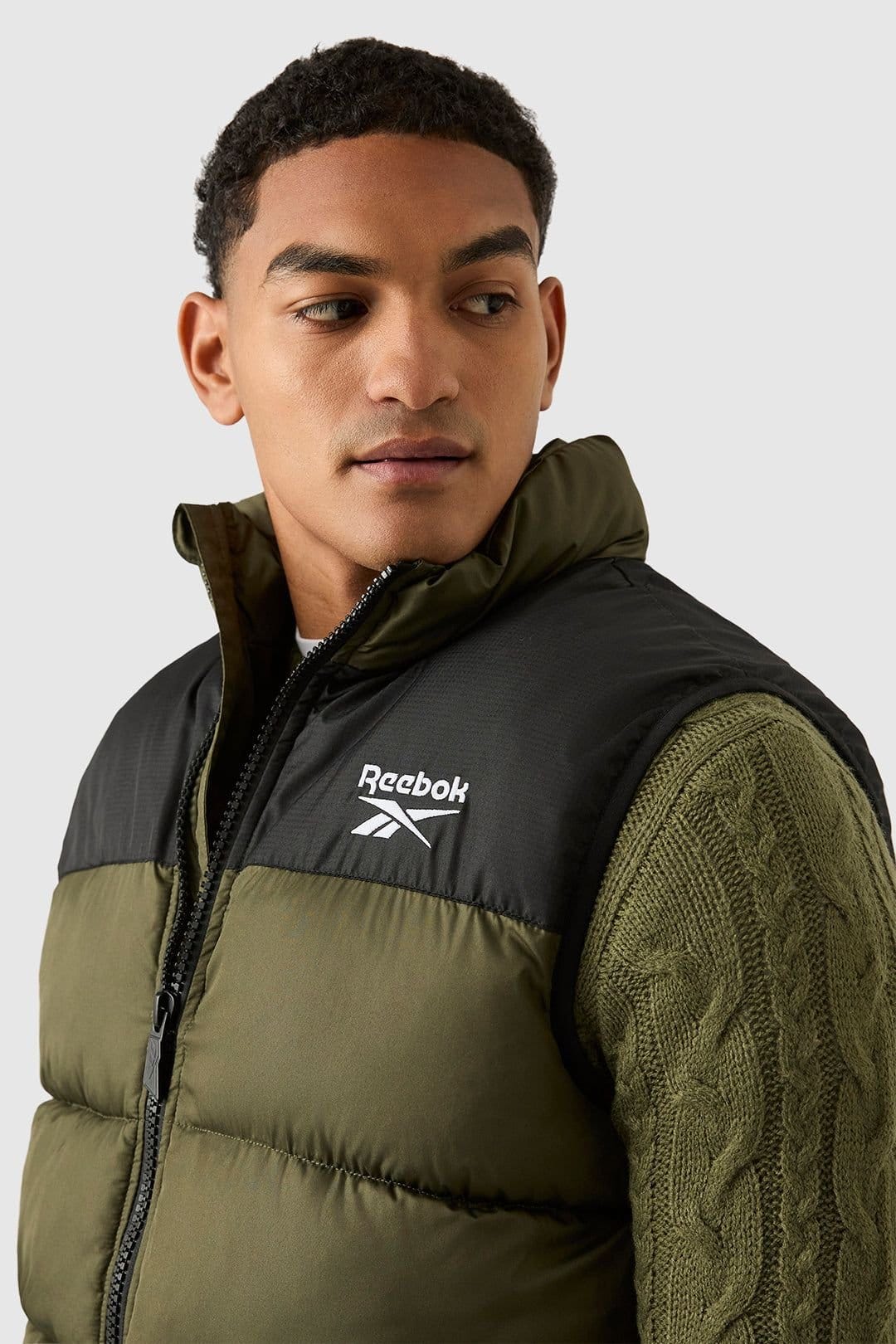 Reebok Reebok Men's Puffer Vest in Olive - 4