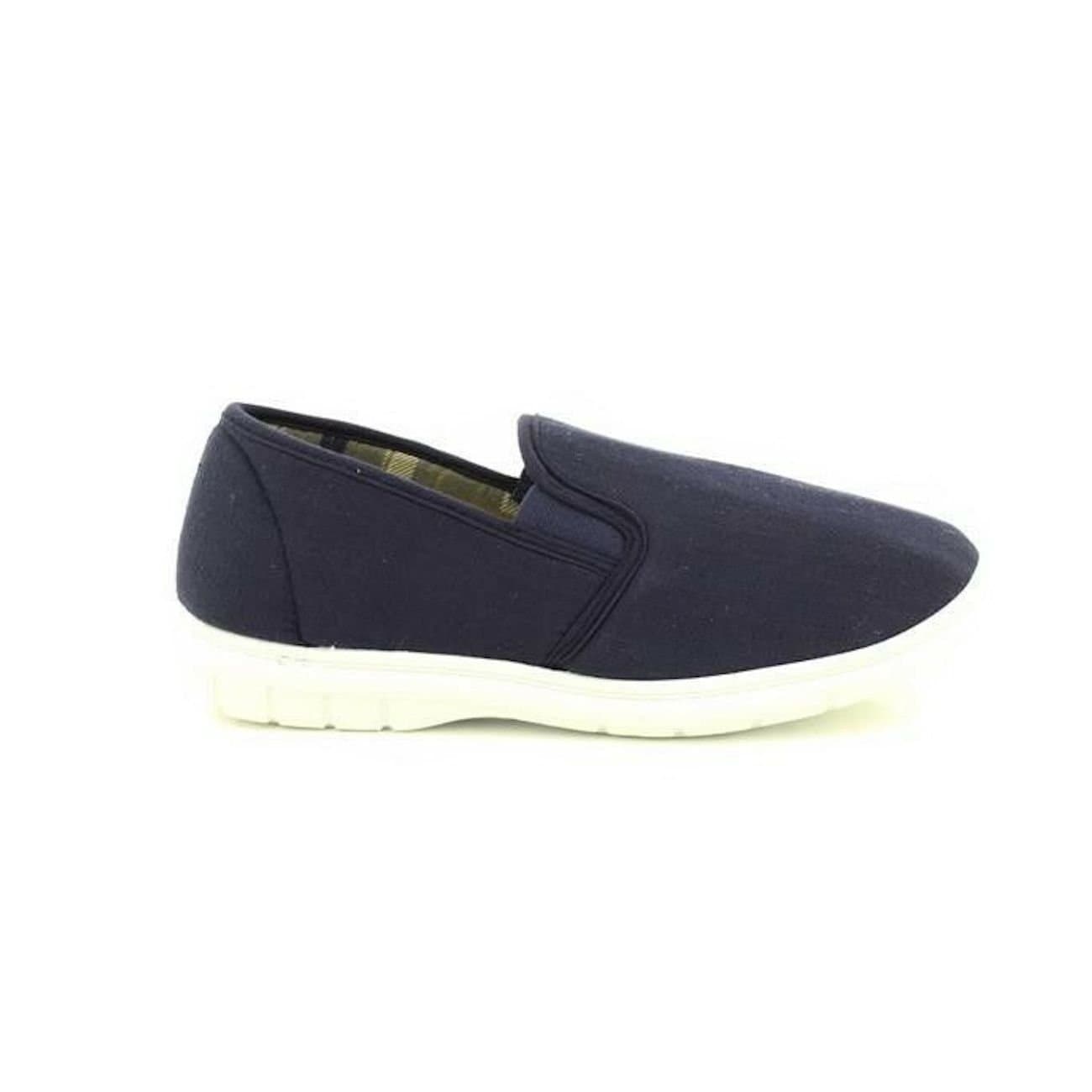 Scimitar Scimitar Men's Twin Gusset Slip On Casual Textile Shoes in Dark Navy