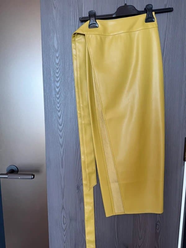 Never Fully Dressed Never Fully Dressed Lime Vegan Leather Jasper skirt UK 8