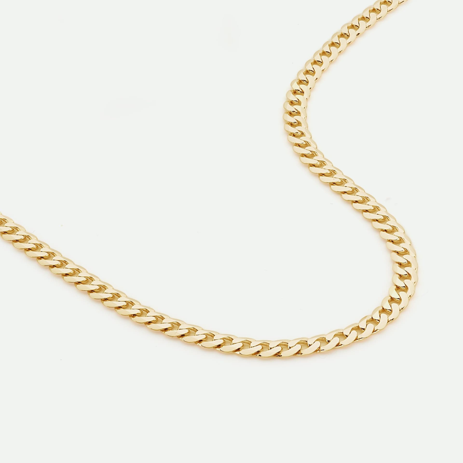 The Fine Collective The Fine Collective Women's 9ct Yellow Gold Solid Curb Chain Necklace (4mm) 22 inch