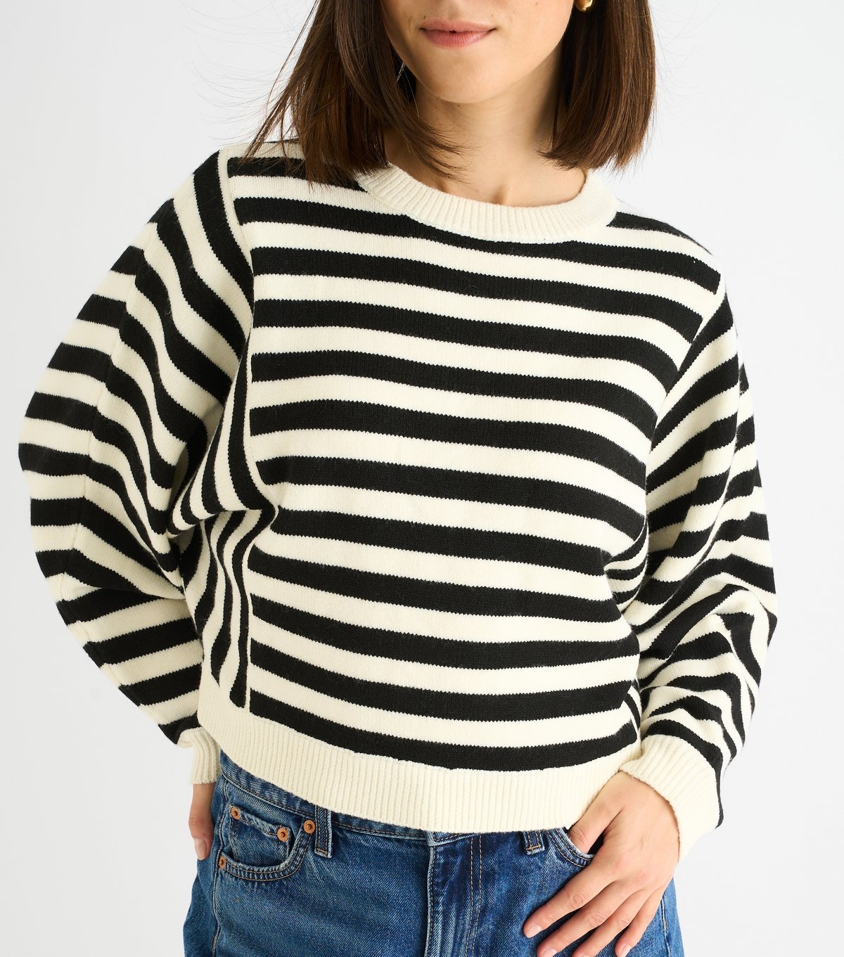 Gini London Women's Black Striped Jumper Gini London New Look - 2