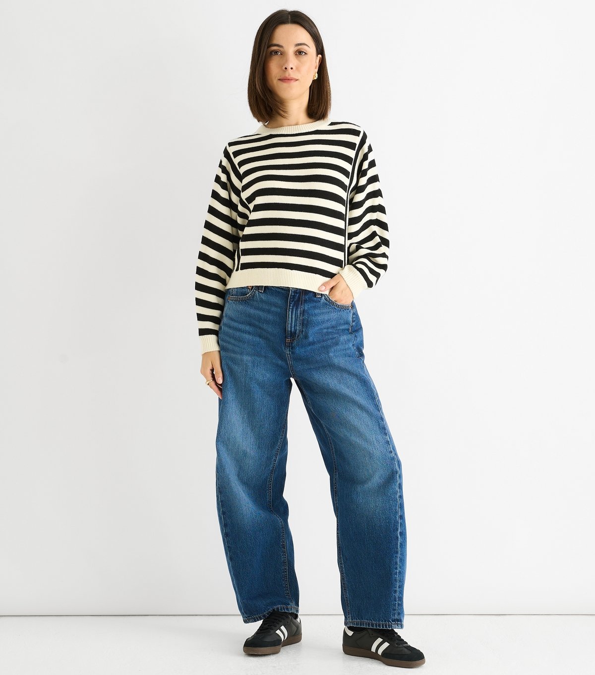 Gini London Women's Black Striped Jumper Gini London New Look - 3