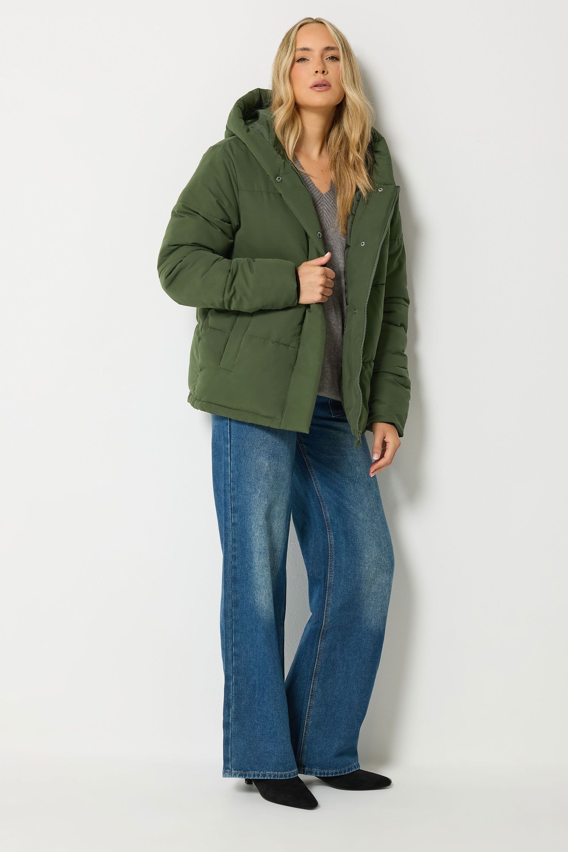 Long Tall Sally Long Tall Sally Women's Tall Padded Coat in Olive - 4