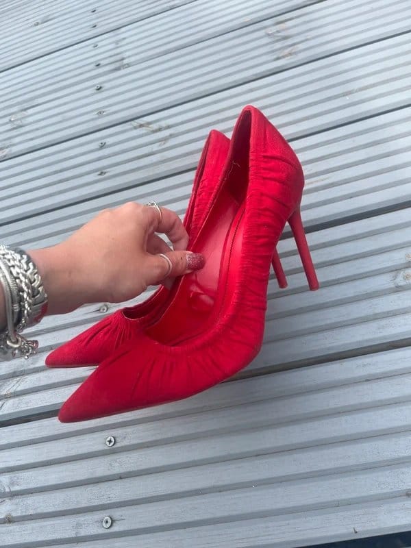 Bershka Ladies red ruched bershka heels - 1