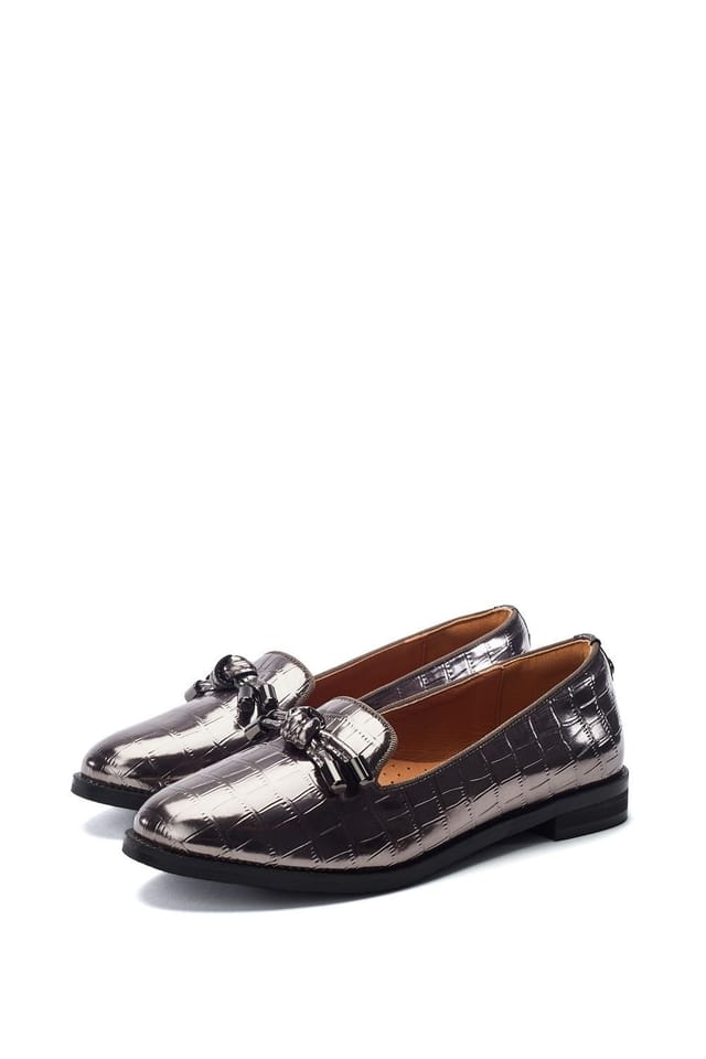 Moda In Pelle Moda In Pelle Women's 'Fillipa' Patent Mocc Croc Loafers in Metallic Silver - 2
