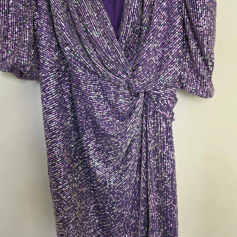 Little Mistress Little Mistress Sequin Knot Detail Mini Dress, Lilac Size 26 RRP £68