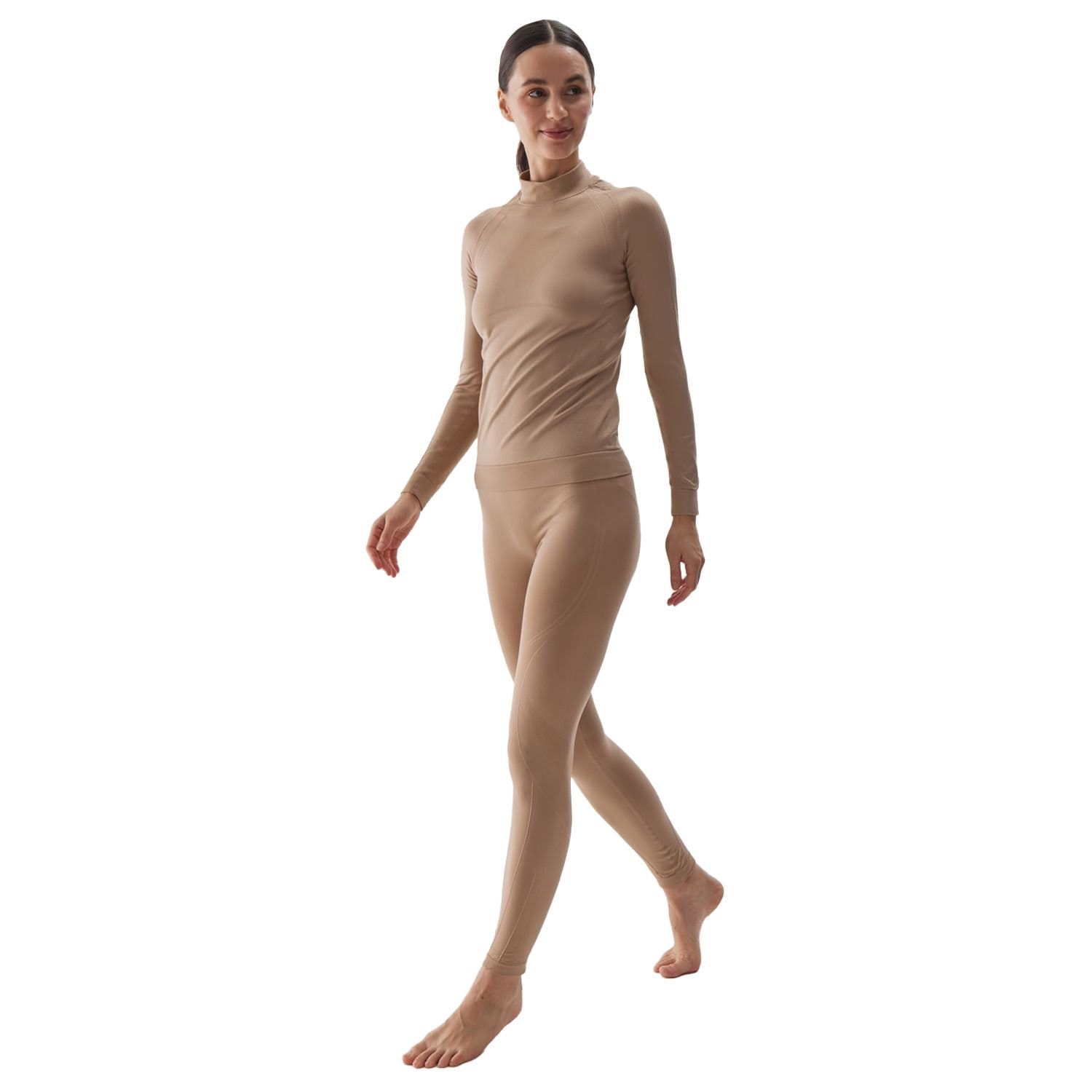 4F 4F Women's WAW24USEAF156 Thermoactive T-Shirt in Light Brown - 4
