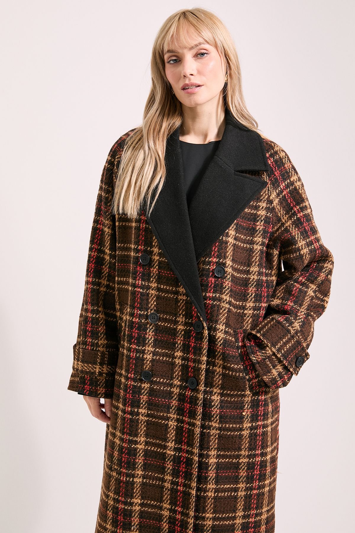 Wallis Wallis Women's Principles by Check Maxi Coat - 4