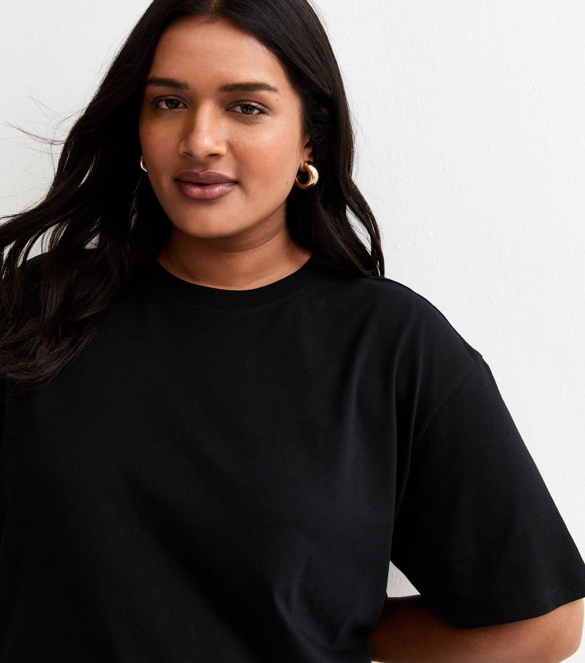 New Look Women's Plus Size Black Oversized T-Shirt Curves New Look