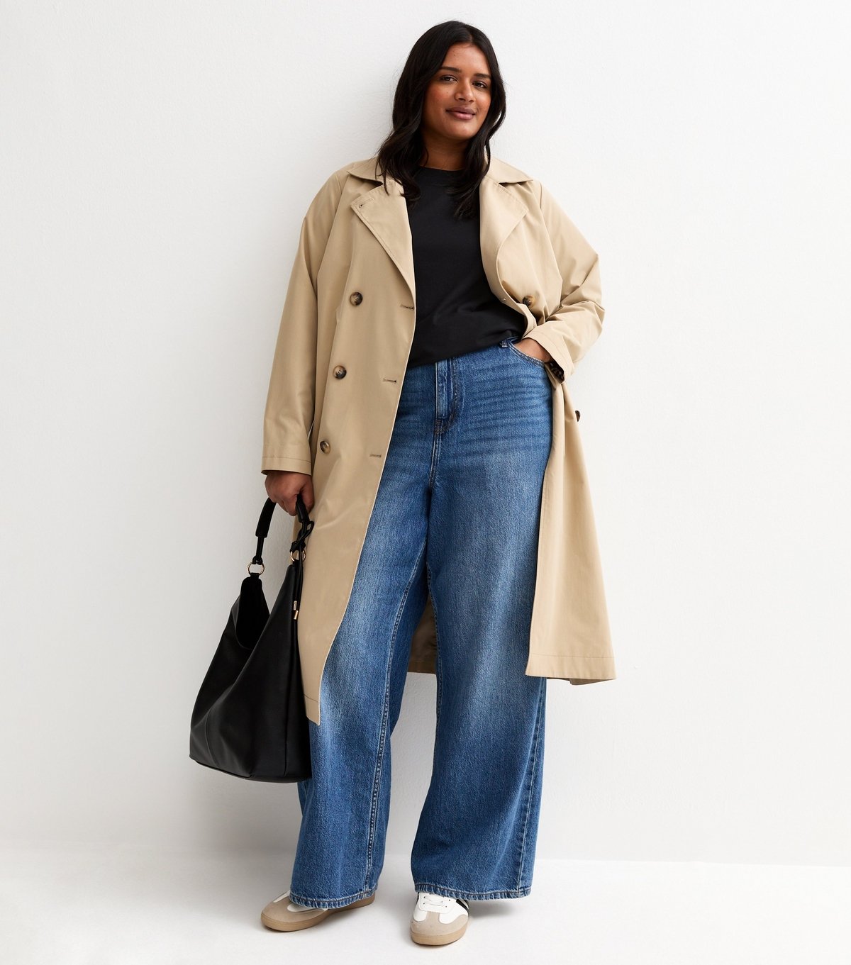 New Look Women's Plus Size Black Oversized T-Shirt Curves New Look - 2