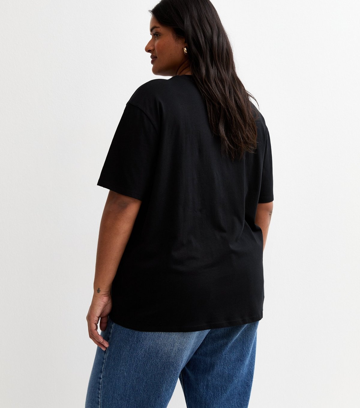 New Look Women's Plus Size Black Oversized T-Shirt Curves New Look - 4