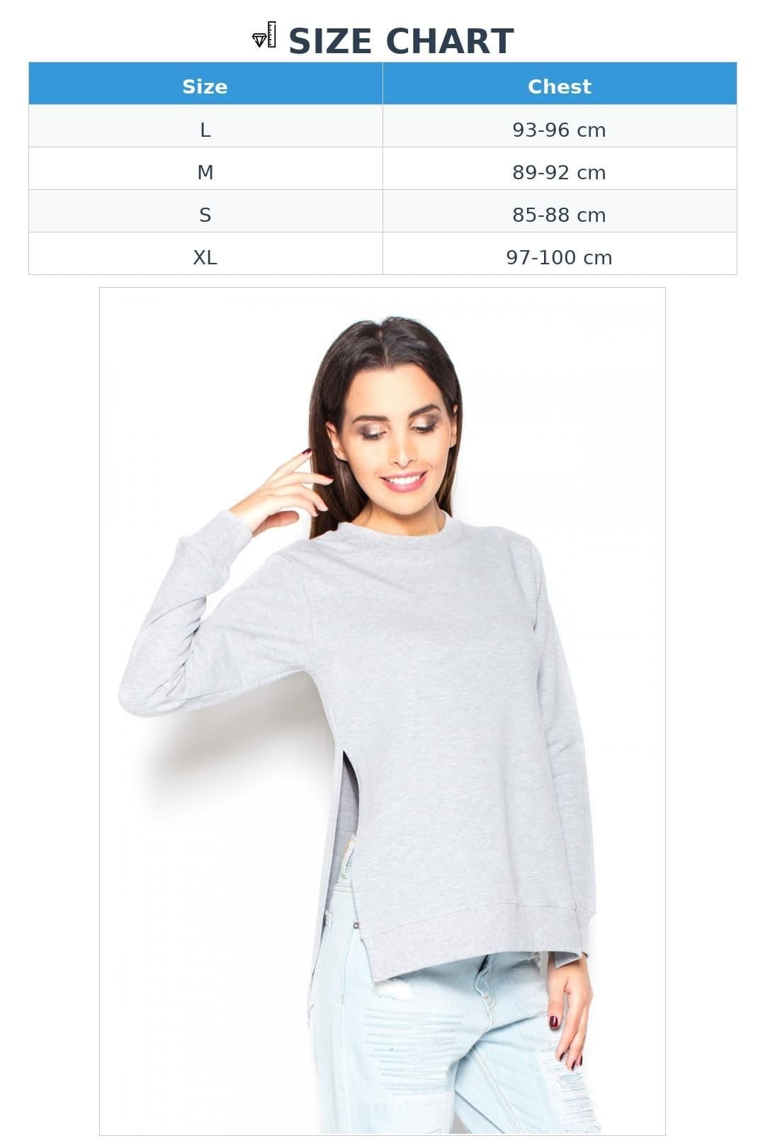 Love Lace Love Lace Women's Grey Cotton Long Sleeve Blouse with Side Slits - 4