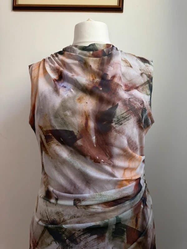 Peacocks Abstract Ruched Maxi Dress - Size UK 14