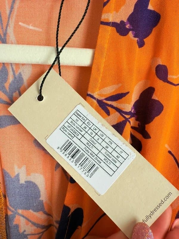 Never Fully Dressed Stunning Orange & Purple Never Fully Dressed Floral Print Midi Dress New with Tags! RRP £89