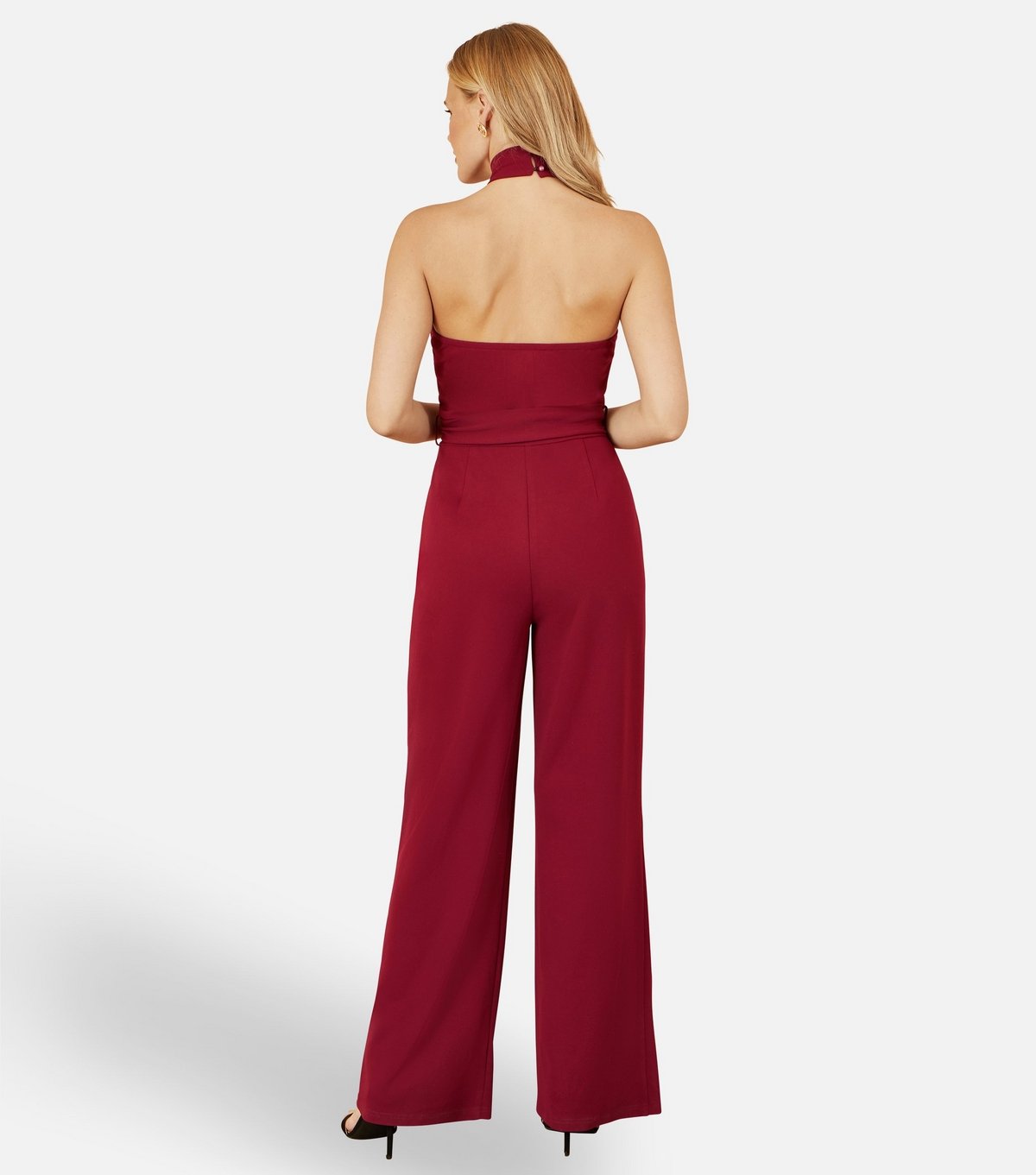 Yumi Women's Red Wide Leg Halterneck Jumpsuit Yumi New Look - 4