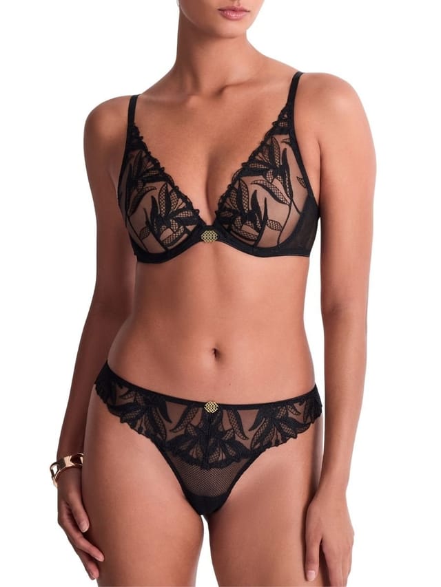 Aubade Aubade Women's Sweet Euphoria Triangle Plunge Bra in Black - 3