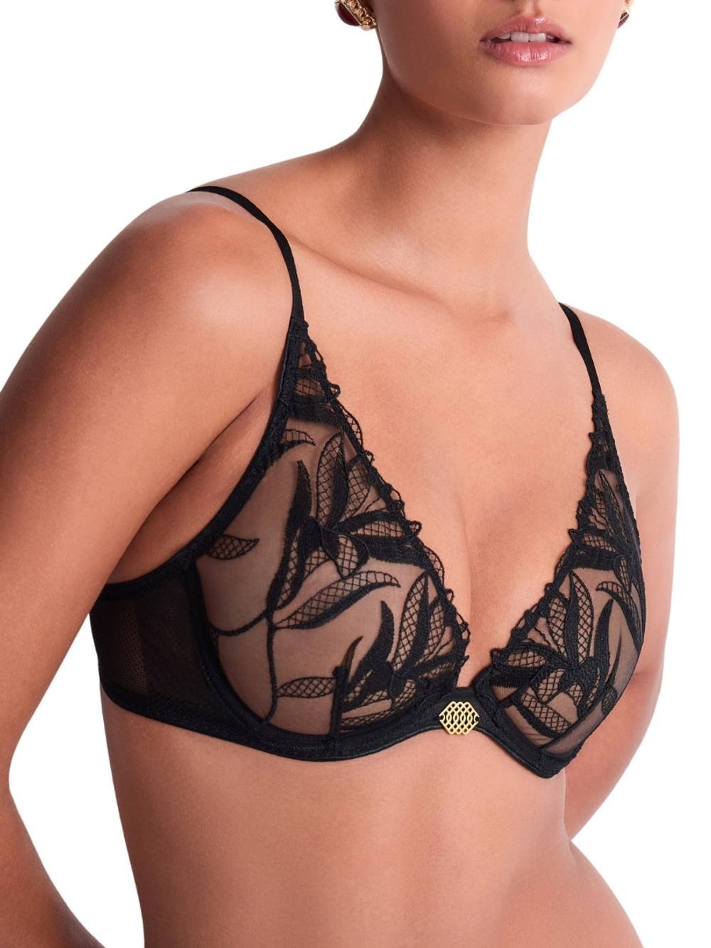 Aubade Aubade Women's Sweet Euphoria Triangle Plunge Bra in Black - 4