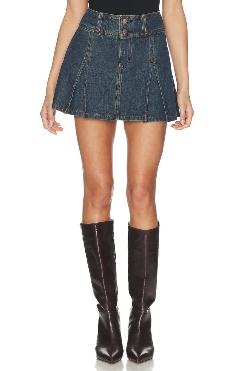 revolve Inverted Pleat Mini Skirt - 1