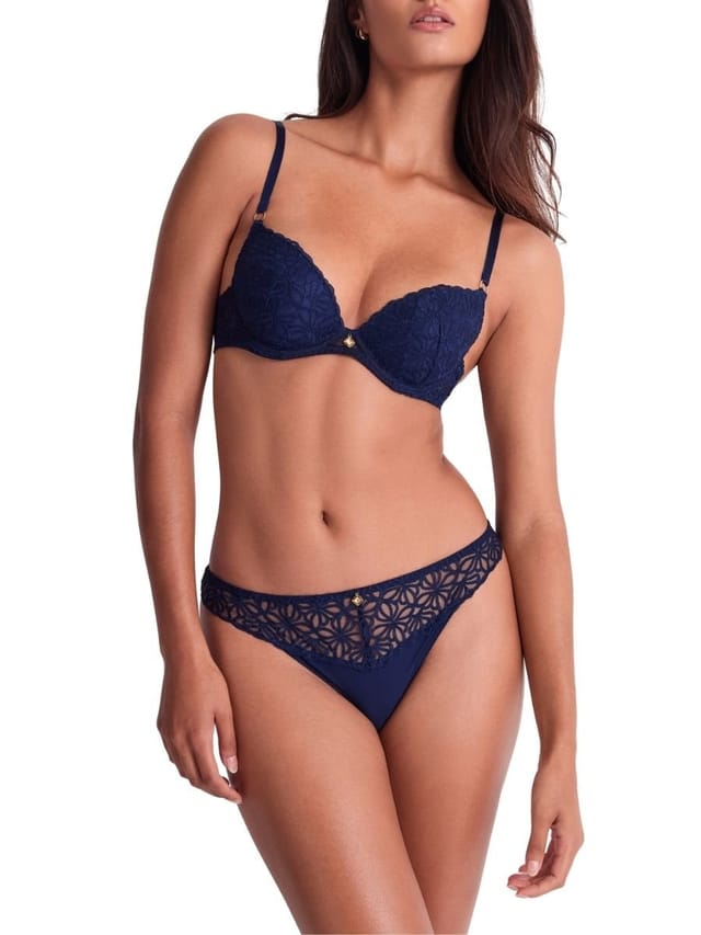 Aubade Aubade Women's Secret Memories Moulded Push-Up Bra in Blue - 3