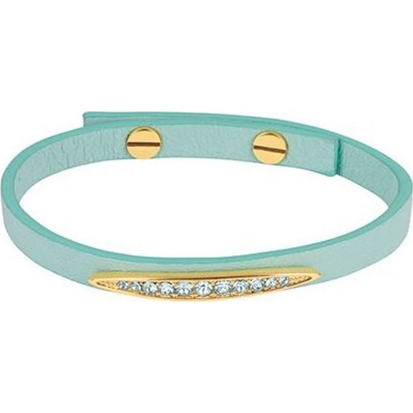 Adore Adore Women's Blue Leather Bracelet with Gold Accents