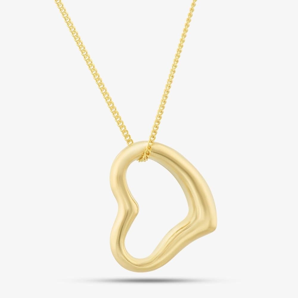 T.H.Baker T.H.Baker Women's 9ct Yellow Gold Open Heart Necklace 1.61.4243 - 1