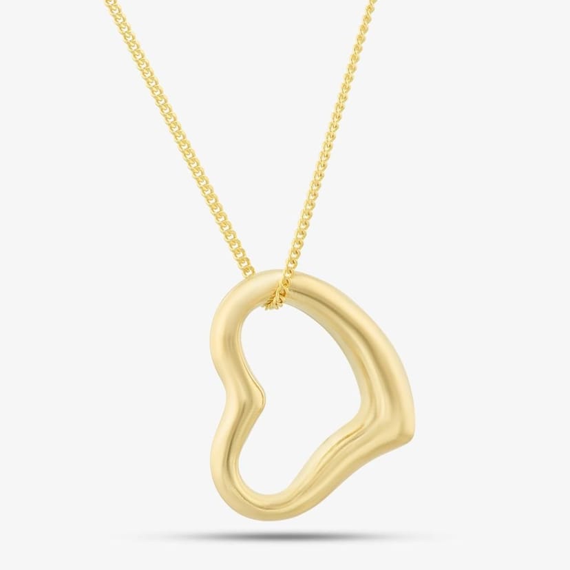 T.H.Baker T.H.Baker Women's 9ct Yellow Gold Open Heart Necklace 1.61.4243 - 1