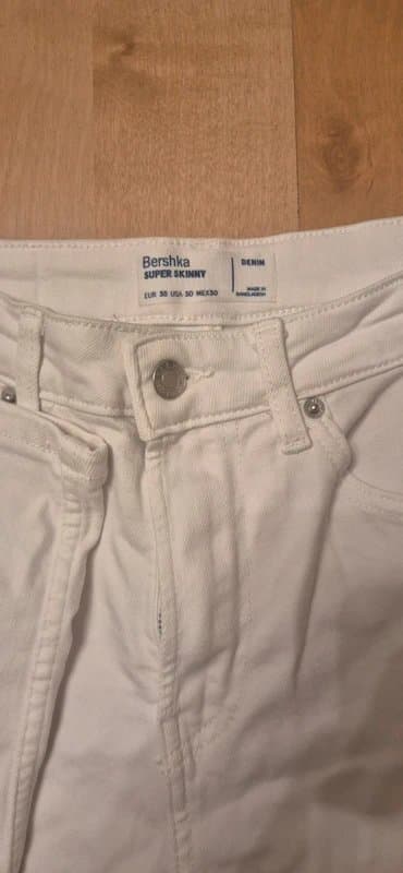 Bershka White Berksha super skinny ripped jeans