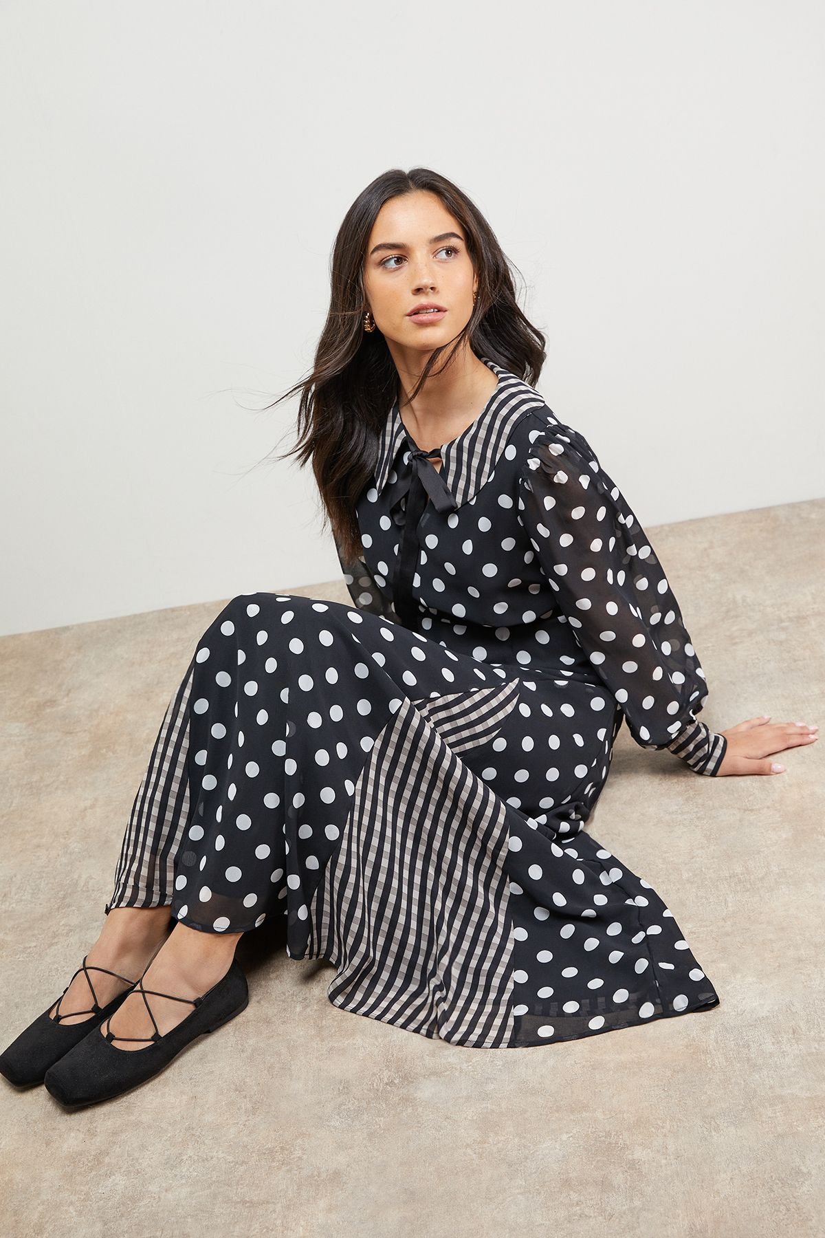 Oasis Oasis Women's Statement Collar Long Sleeve Maxi Dress - 4