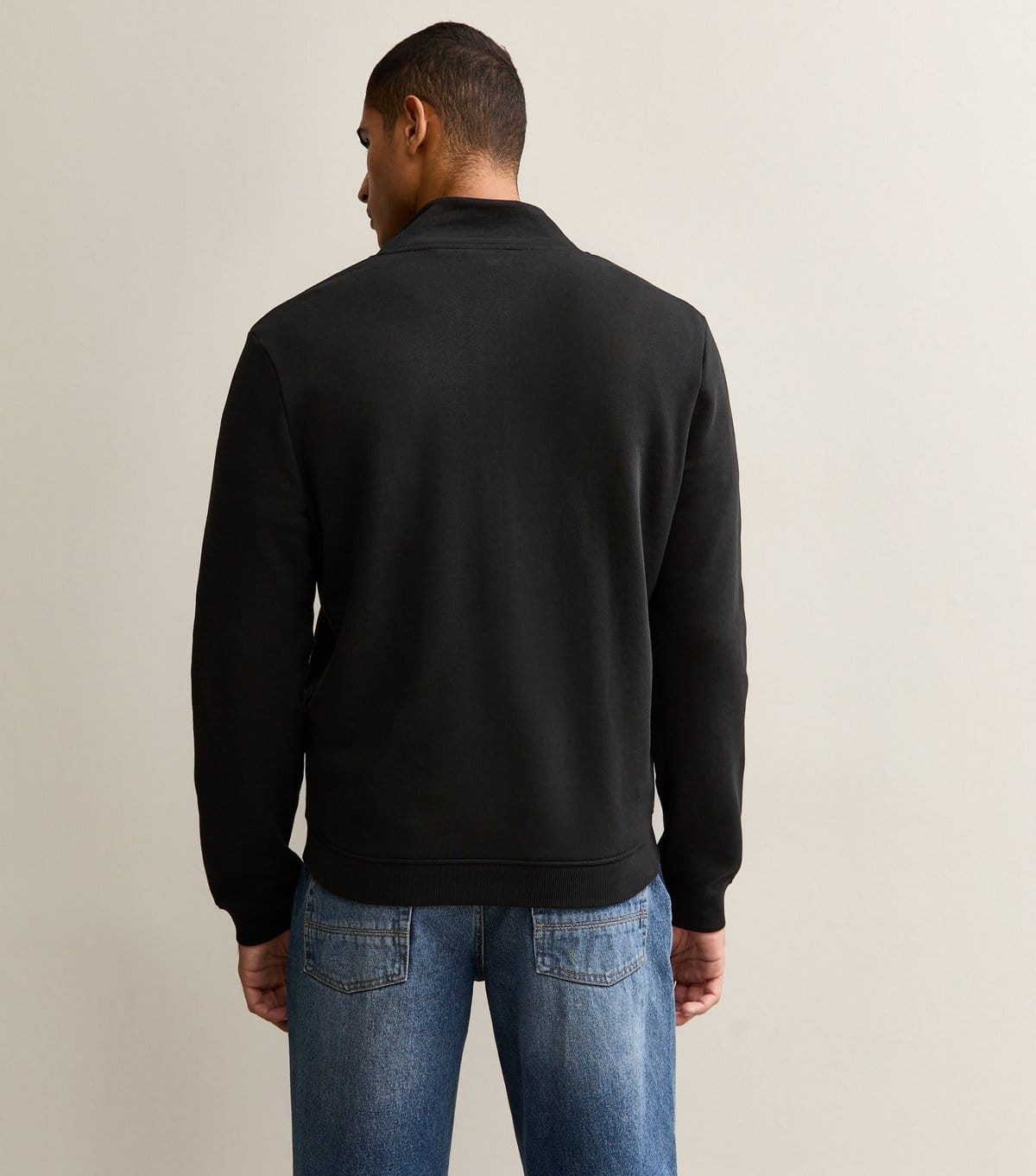 New Look Men's Black Zip Up High Neck Sweatshirt New Look - 4