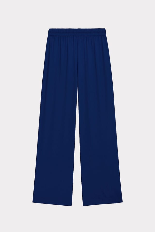 Kettlewell Kettlewell Women's Satin Wide Leg Trousers in Royal - 2