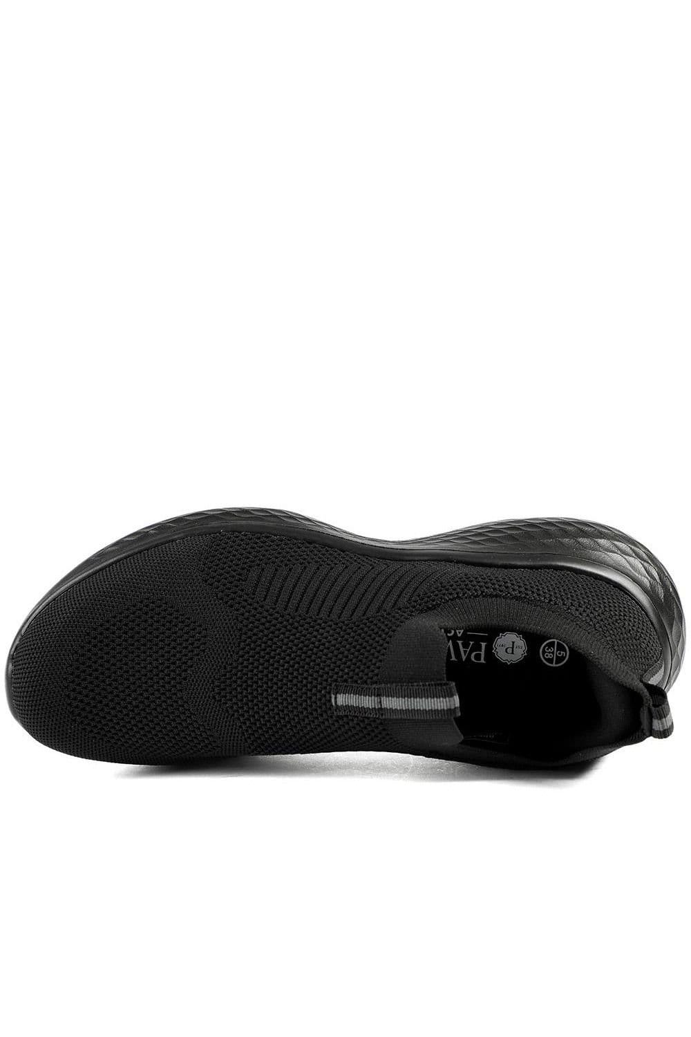 Pavers Pavers Women's Wide Fit Memory Foam Easy Step In Trainers in Black - 4