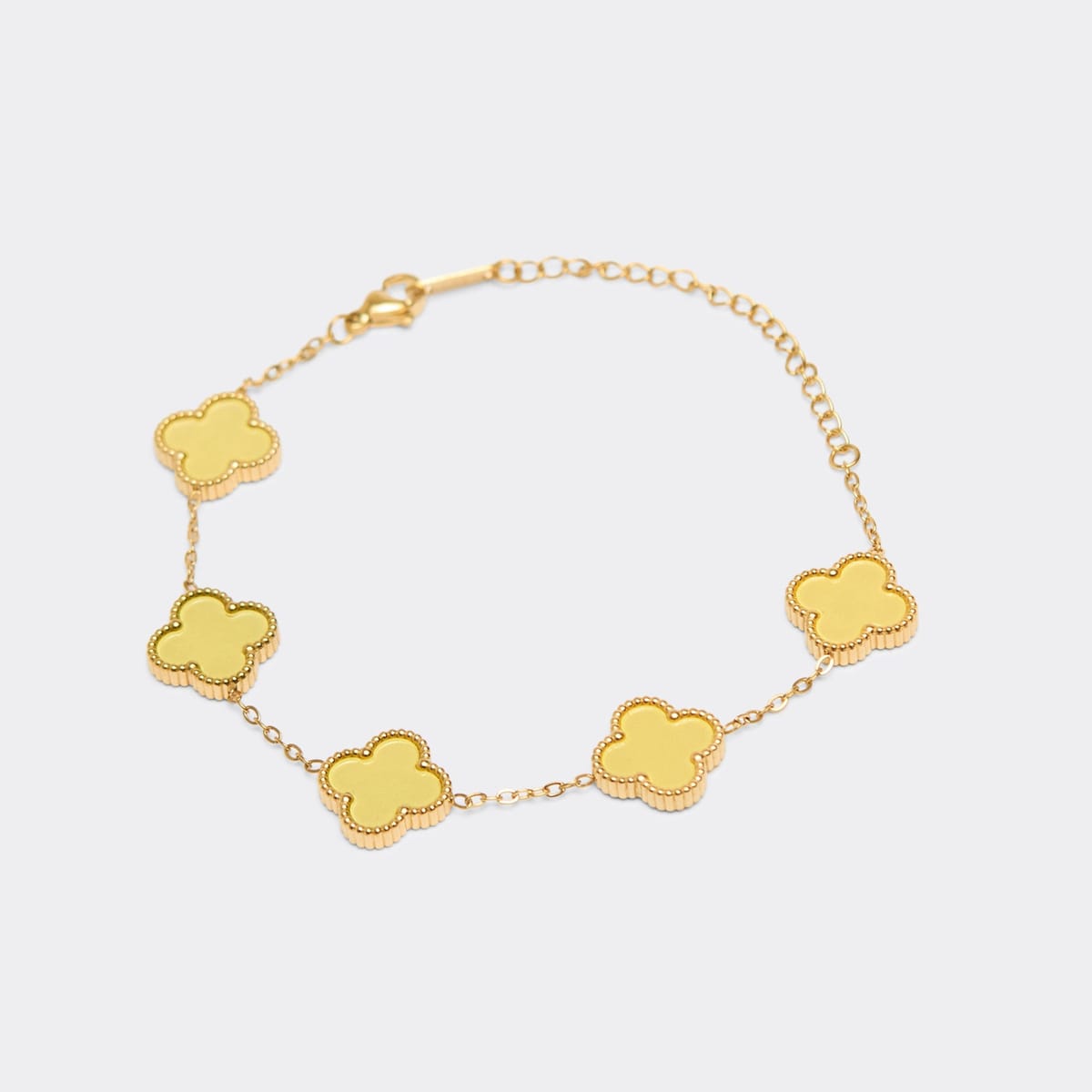 EGO Clover Detail Clasp Bracelet In Yellow, Women's Size UK 0 - 1
