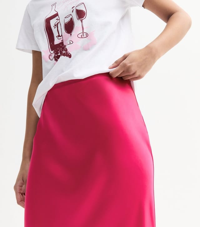 New Look Women's Pink Bias Cut Satin Midi Skirt New Look - 2