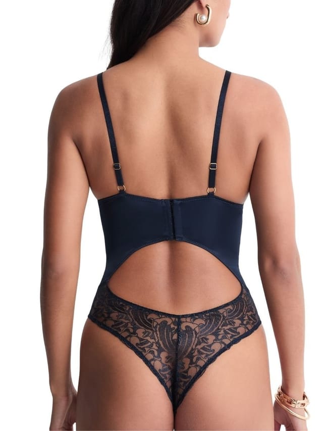 Aubade Aubade Women's Satin Memories Bodysuit in Blue - 2