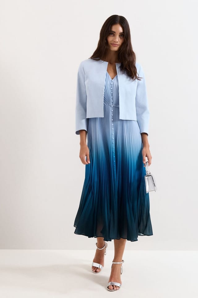 Phase Eight Phase Eight Women's Elizabeth Cropped Jacket in Baby Blue - 3