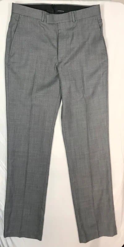 Kenneth Cole Kenneth Cole Gray Dress Pants 32W Straight Regular Flat Front Wool Blend Lined