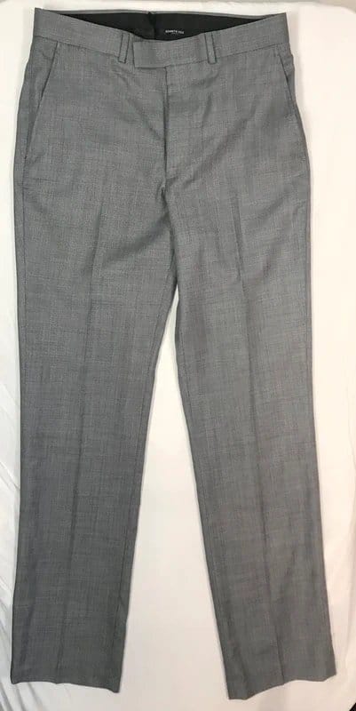 Kenneth Cole Kenneth Cole Gray Dress Pants 32W Straight Regular Flat Front Wool Blend Lined - 1