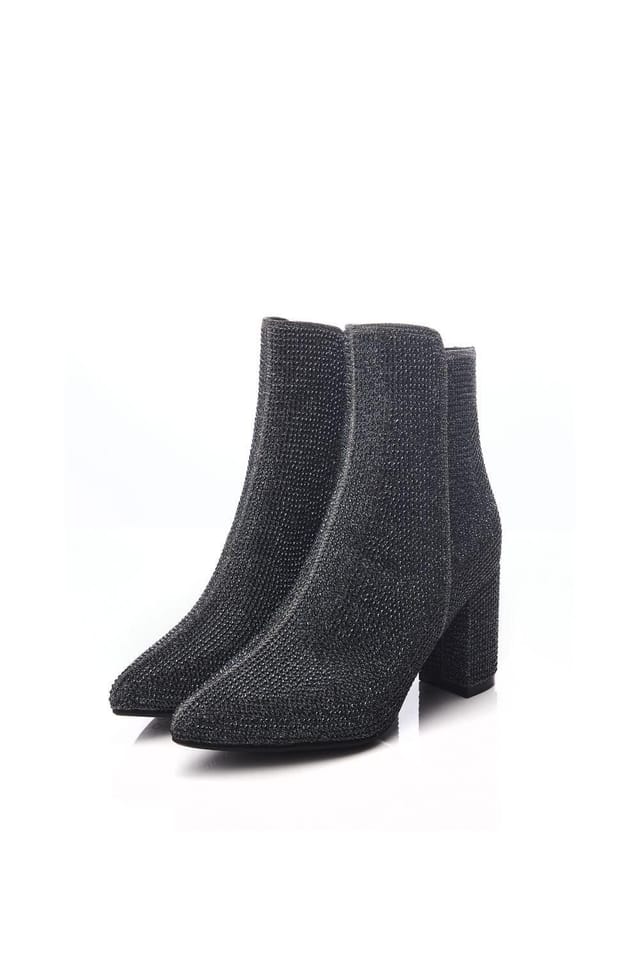 Moda In Pelle Moda In Pelle Women's 'Xiomara' Textile Heeled Boots in Metallic Silver - 2