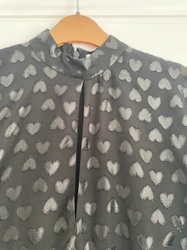 Never Fully Dressed Never Fully Dressed Black Hearts Chiffon Dress UK Size 12