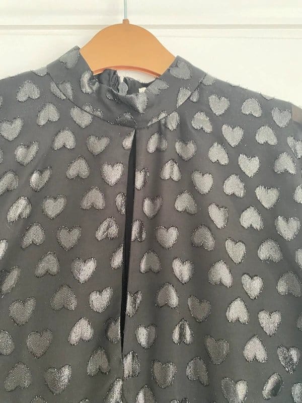 Never Fully Dressed Black Hearts Chiffon Dress UK Size 12