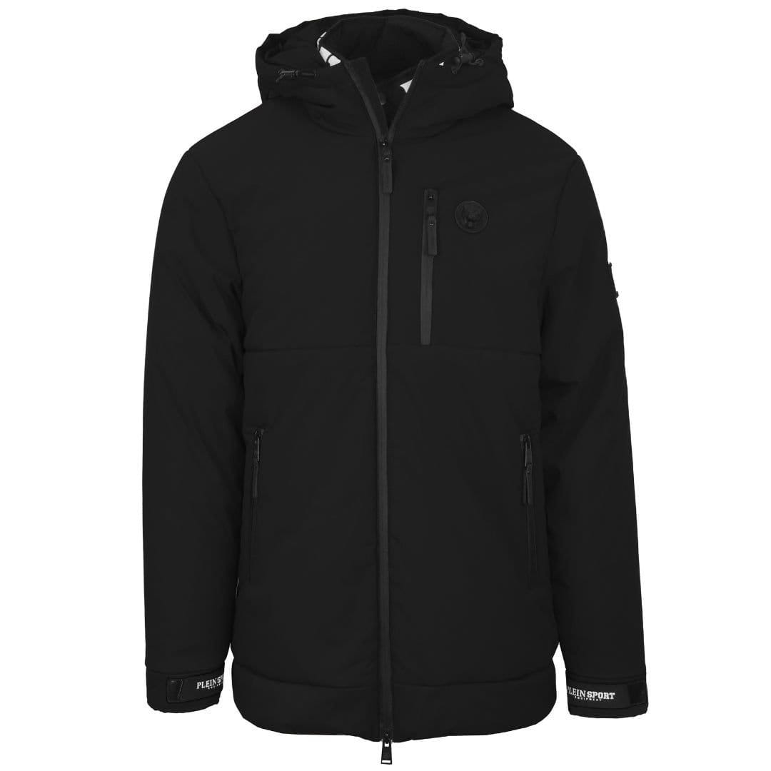Plein Sport Plein Sport Men's Padded Small Circular Logo Branded Black Jacket - 1