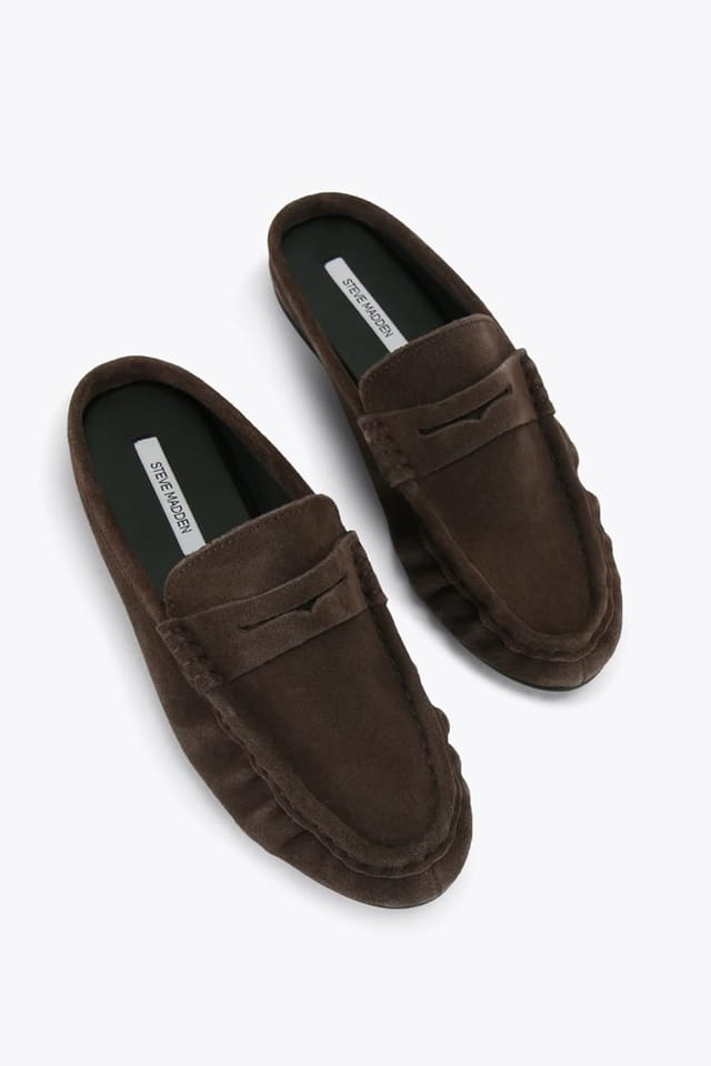 Steve Madden STEVE MADDEN Women's 'Rafe Dark Brown' Suede Flats in Dark Brown - 2