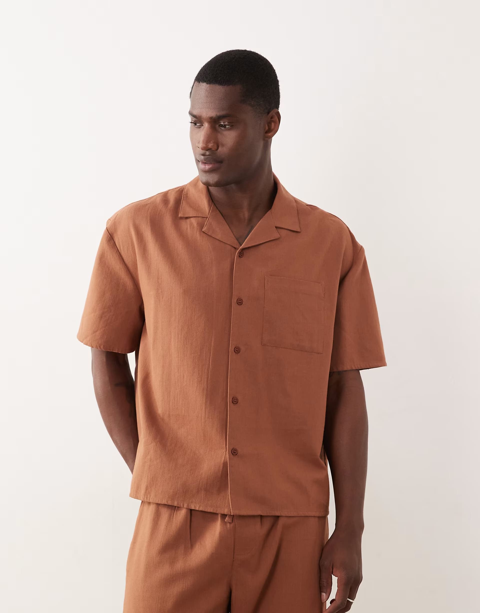 ASOS New Look co-ord boxy shirt in rust