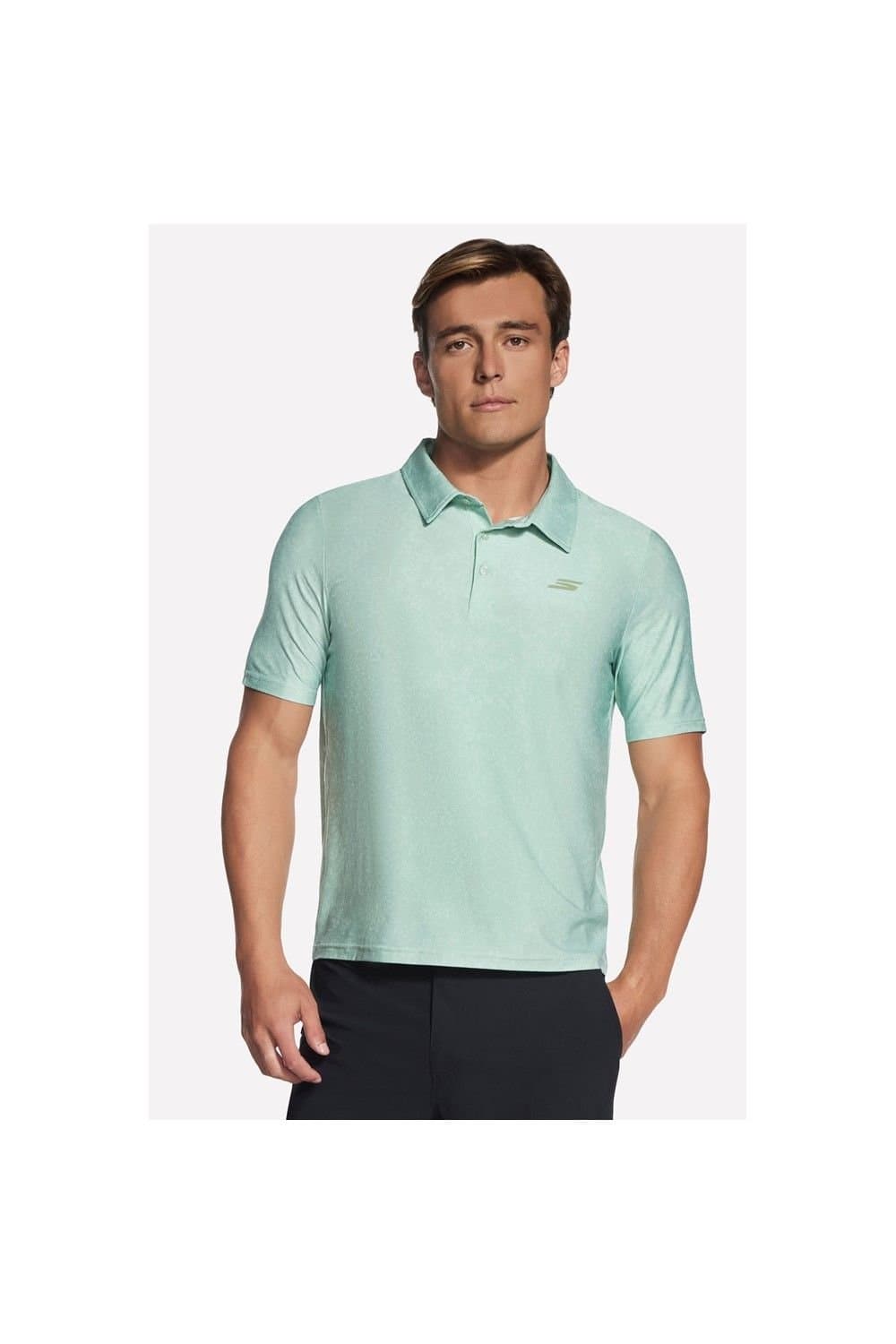 Skechers Skechers Men's GO DRI All Day Printed Polo in Aqua
