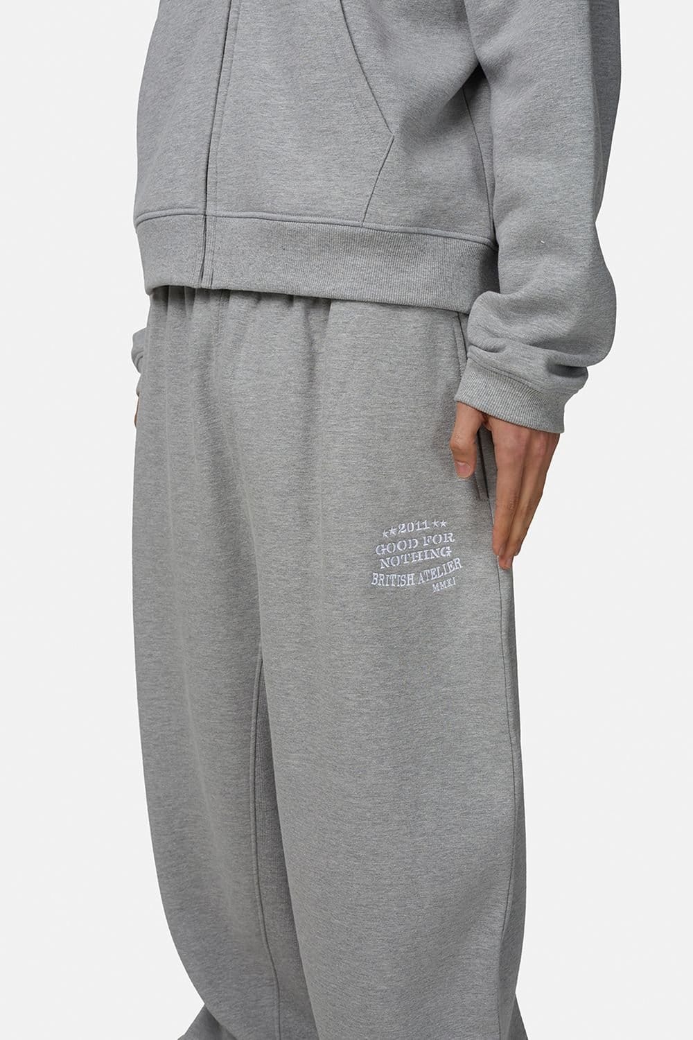 Good For Nothing Good For Nothing Men's Baggy Joggers with Embroidered Logo in Grey - 4