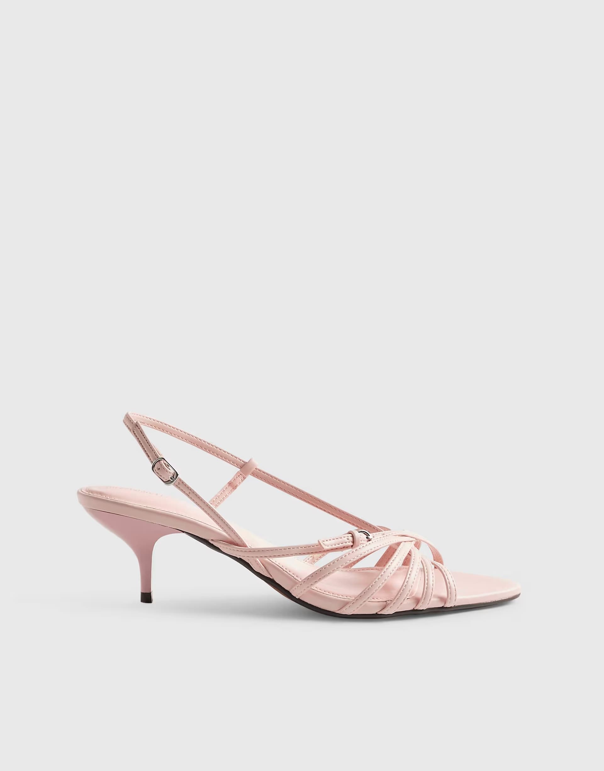 ASOS ASOS Pink Caged Kitten Heel Sandals