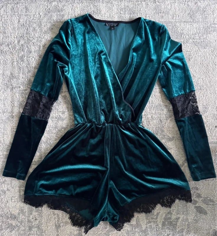 Topshop Topshop velvet playsuit