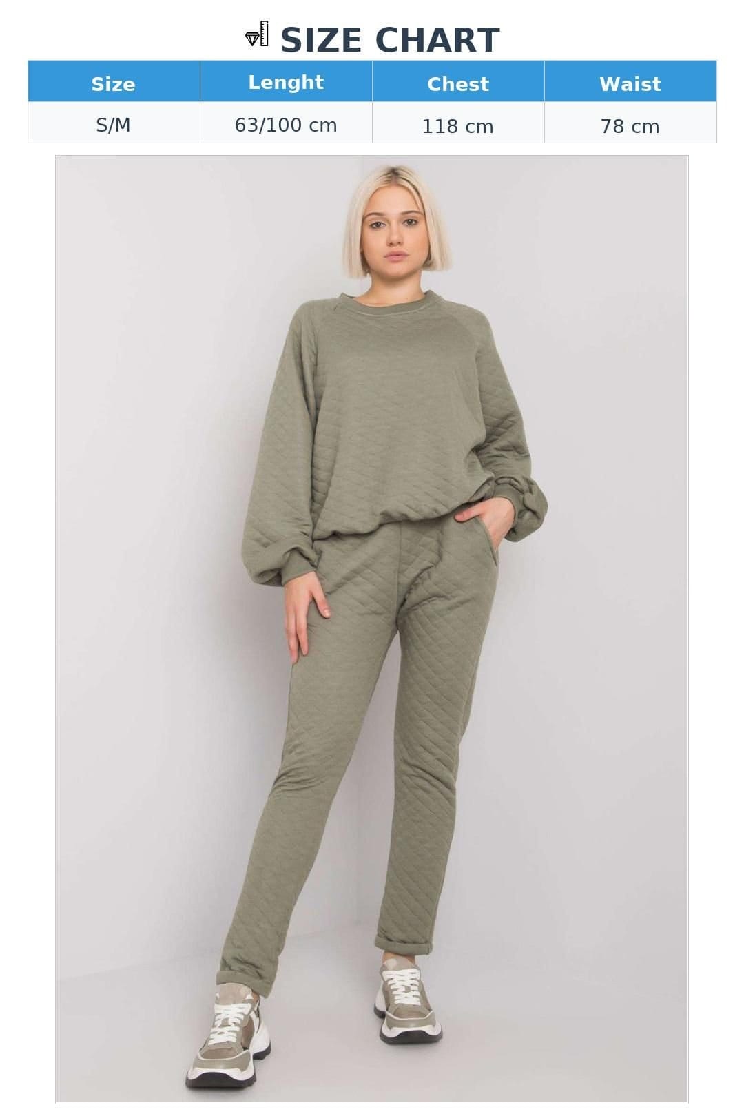 Love Lace Love Lace Women's Quilted Tracksuit Set Sweatshirt & Pants in Green - 4